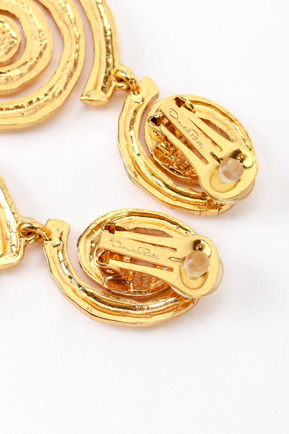 OSCAR DE LA RENTA Golden Spiral Drop Earrings - image 5