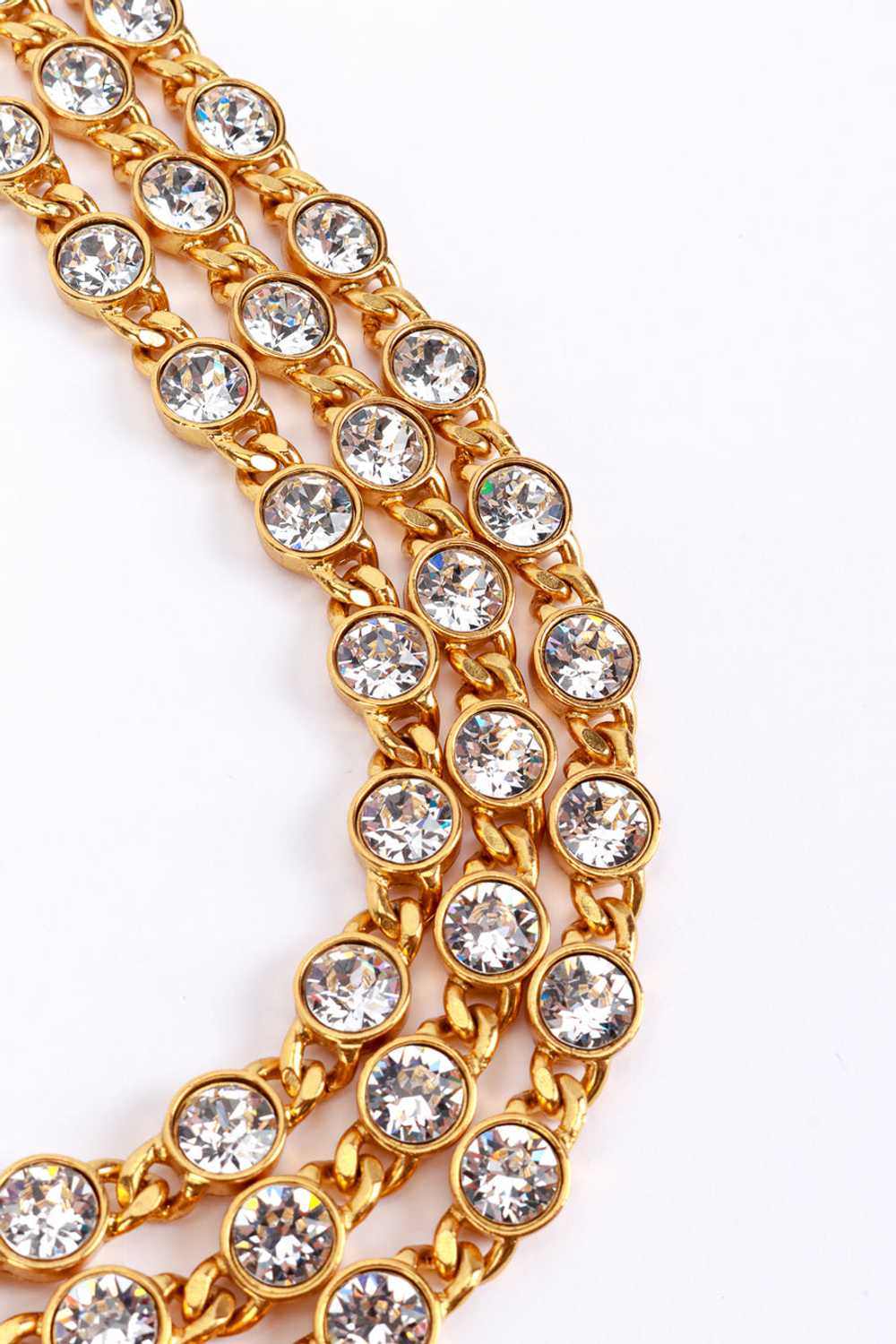 KENNETH JAY LANE 3-Strand Gold Crystal Collar Nec… - image 3