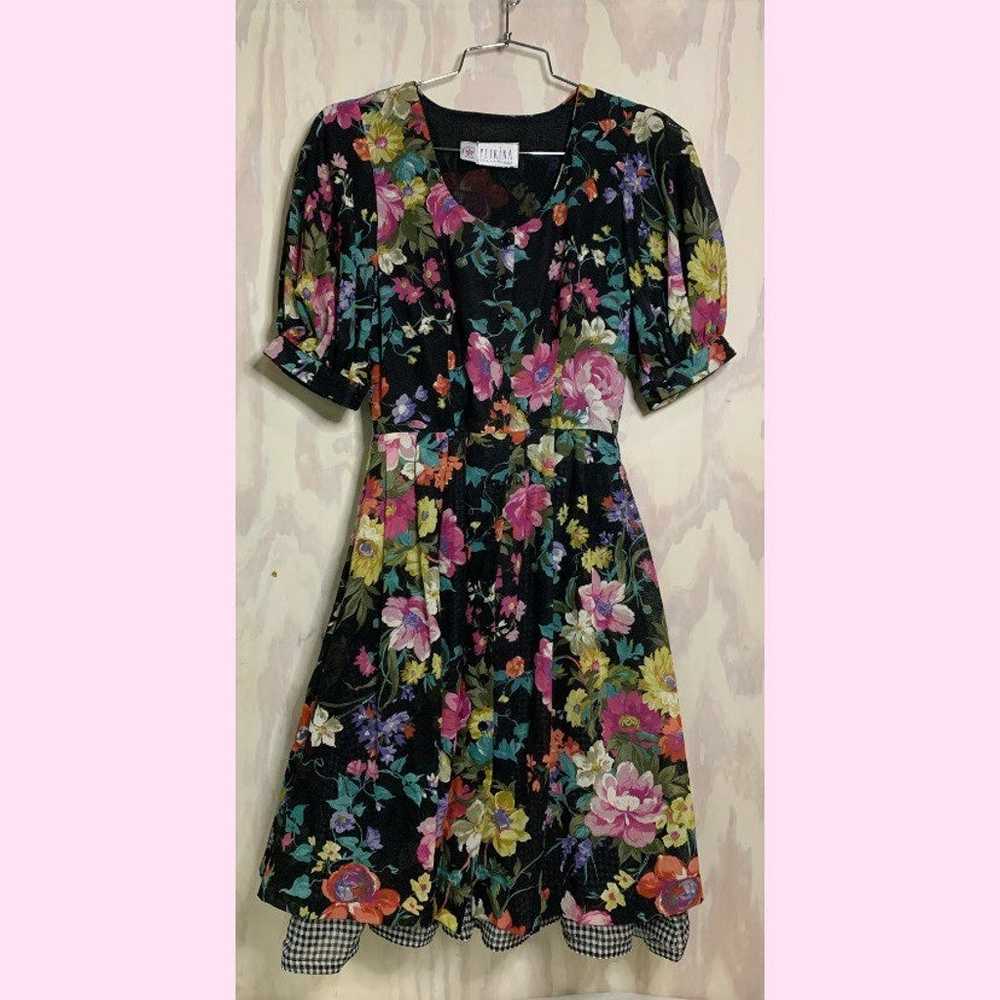 Vintage Floral Puff Sleeve Romantic Dress - image 3