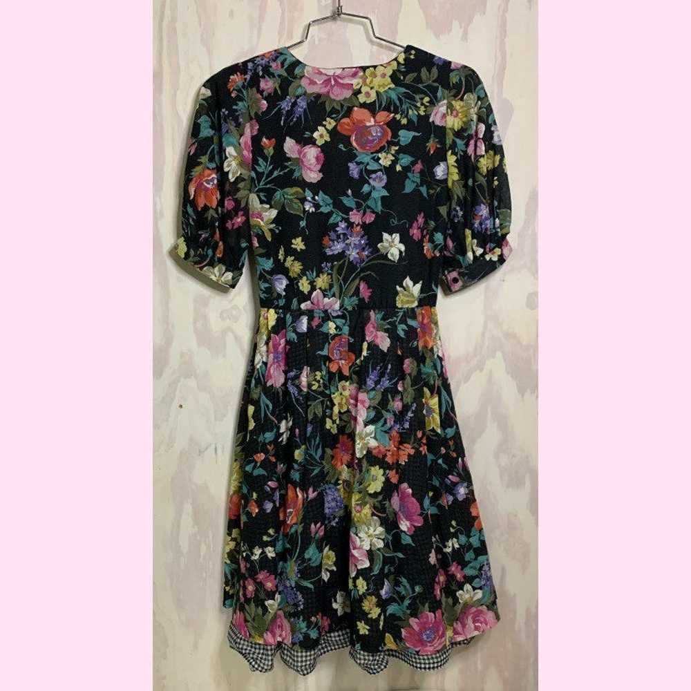 Vintage Floral Puff Sleeve Romantic Dress - image 4