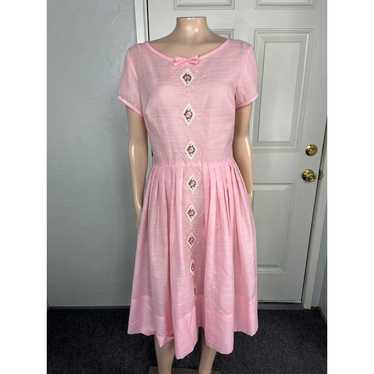 Vintage 70s Sears Women Dress Party Semi sheer Co… - image 1