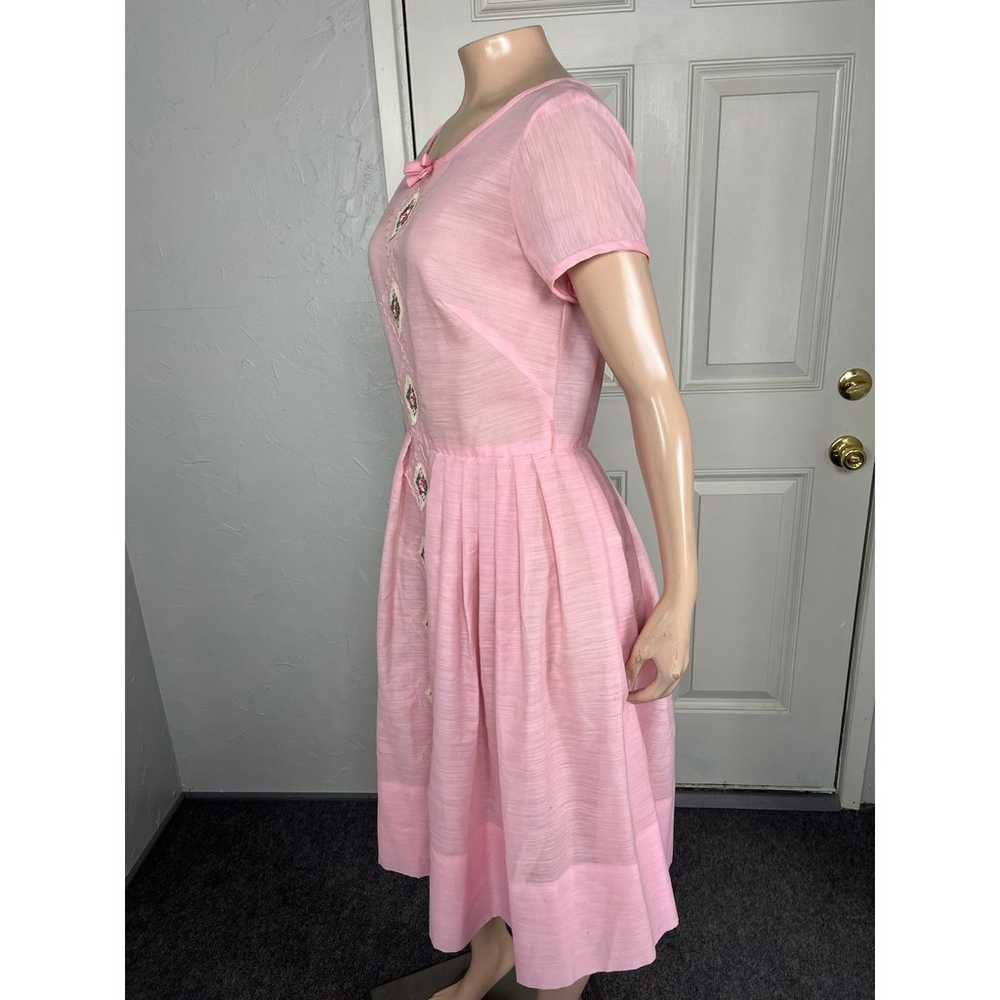 Vintage 70s Sears Women Dress Party Semi sheer Co… - image 3