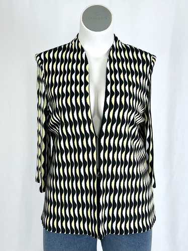 Ming Wang Size 0X (14) Black & Yellow Striped Knit