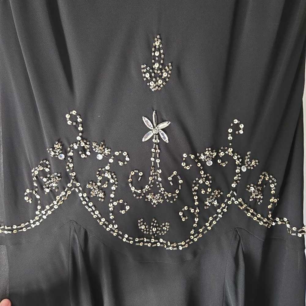 VINTAGE Y2K Art Deco Inspired Black Sequin Embroi… - image 2