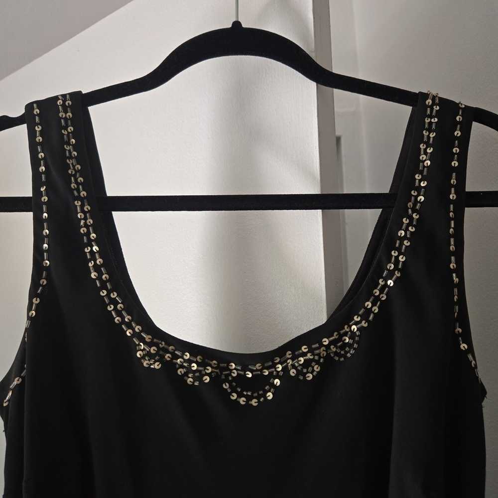 VINTAGE Y2K Art Deco Inspired Black Sequin Embroi… - image 3