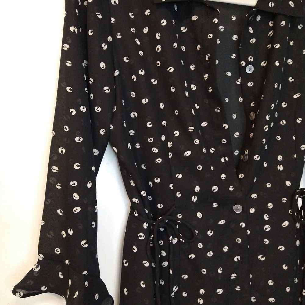 Vintage 90's Y2K Black Polka Dot Two Midi Piece D… - image 5