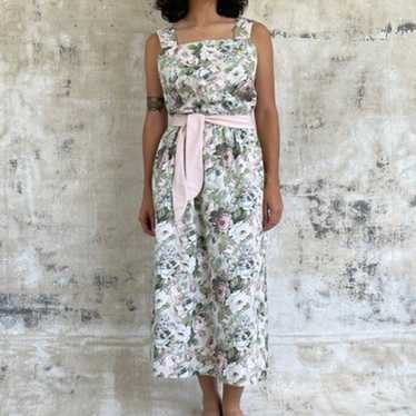 Vintage 70s Lanz Pastel Floral Tea Length Dress - image 1