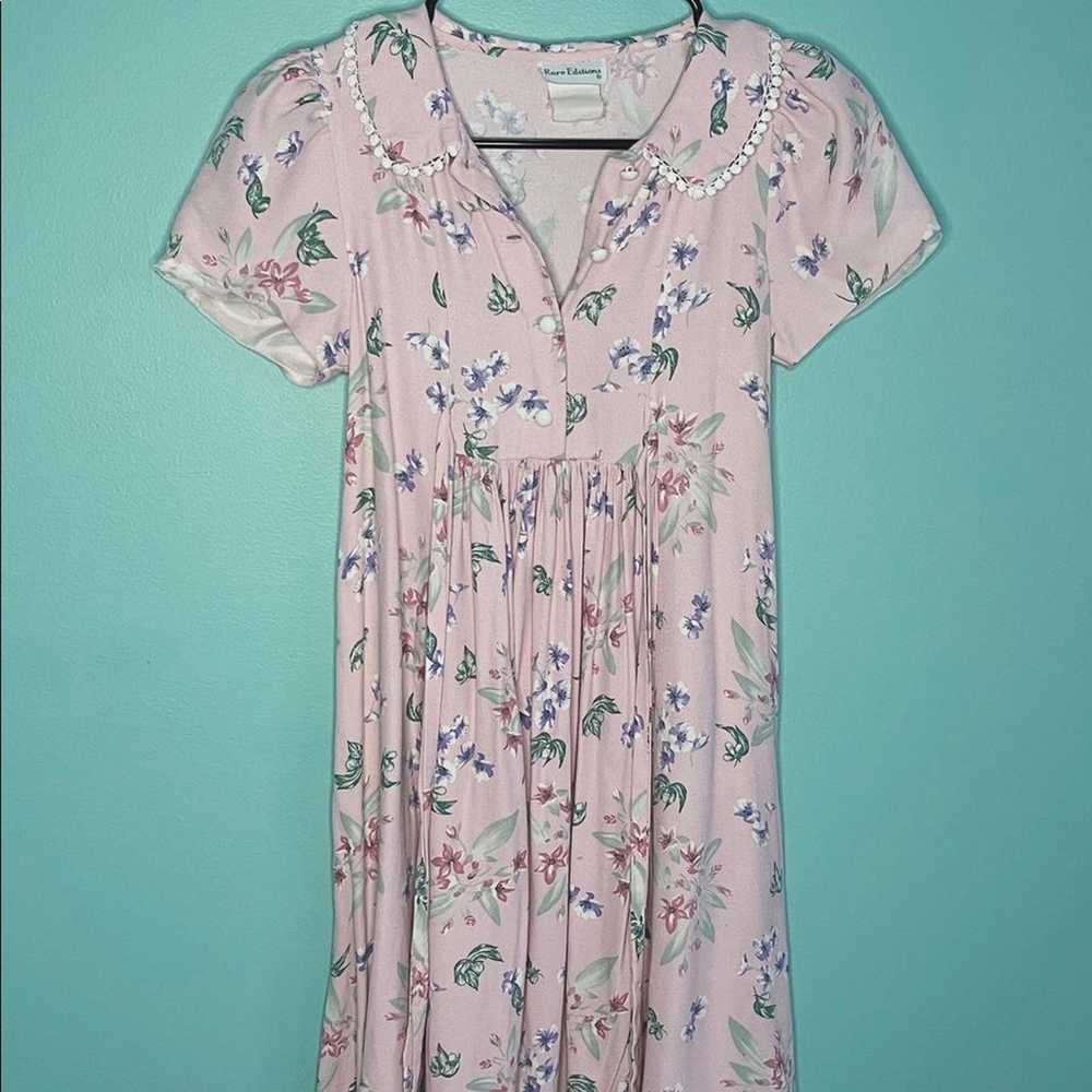 VINTAGE 1990s pink babydoll floral dress - image 1