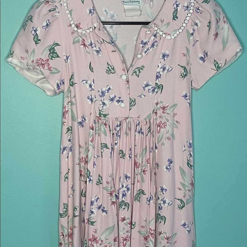 VINTAGE 1990s pink babydoll floral dress - image 2