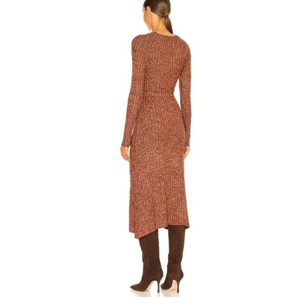 AFRM Skye Cutout Ribbed-Knit Midi Dress in MARLED… - image 2