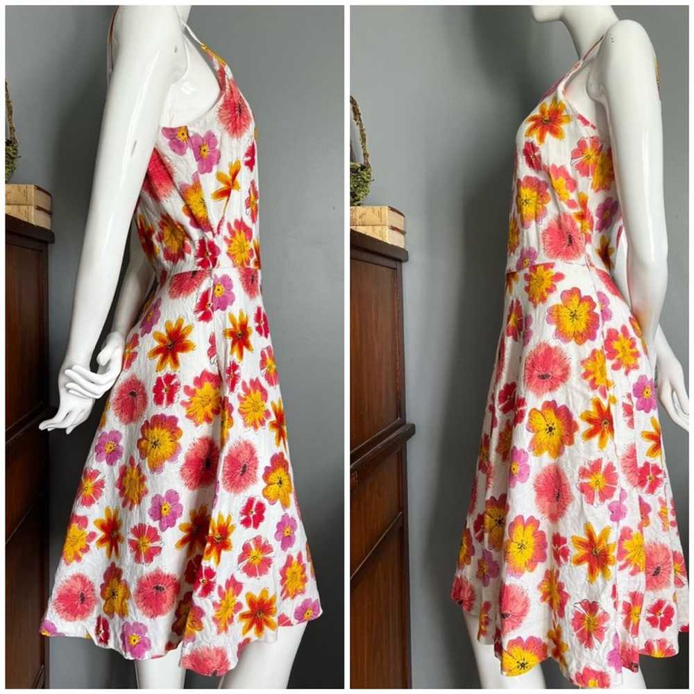 vintage 90s J.P. & Mattie linen floral fit & flar… - image 3