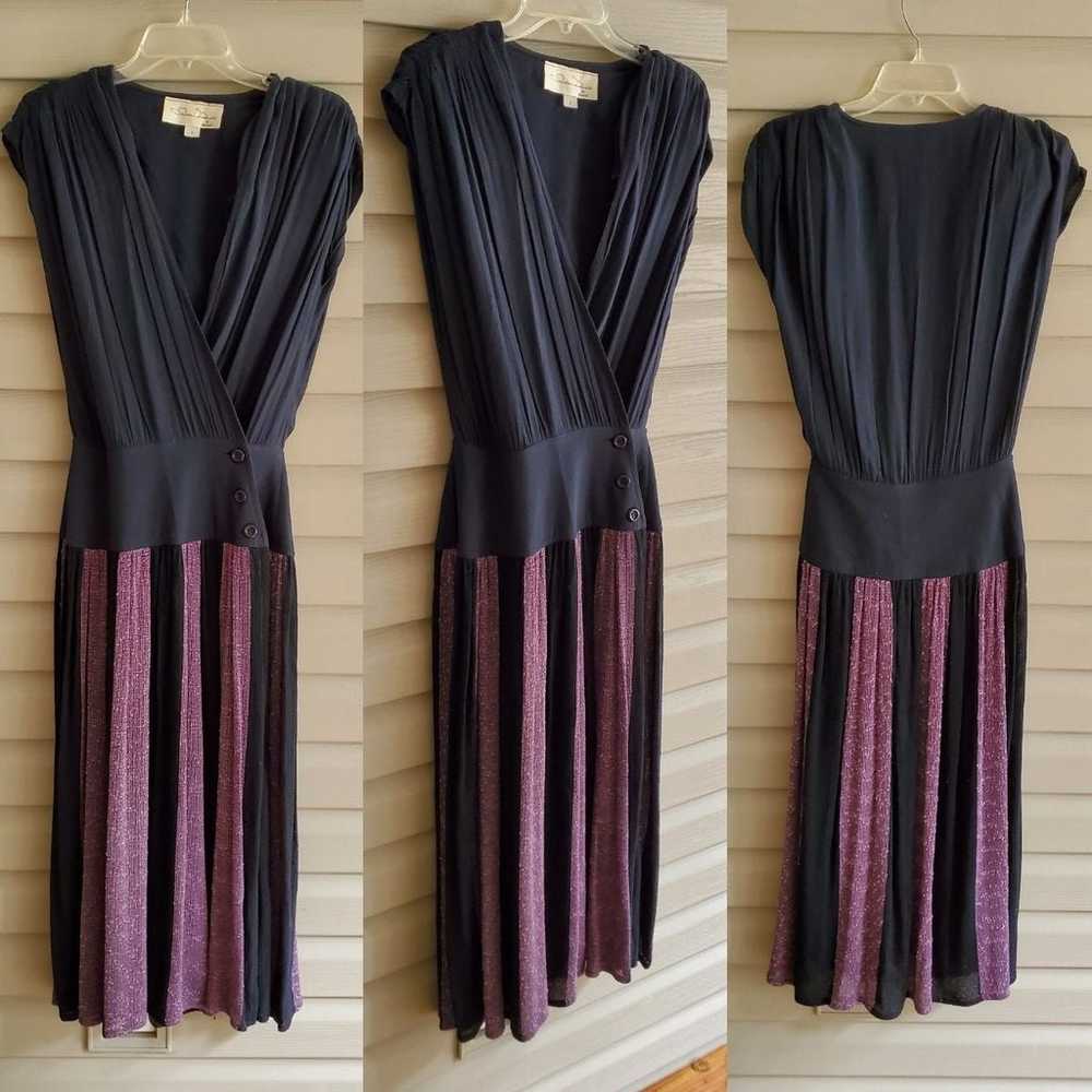 Vintage 80's S wrap stripe maxi dress - image 4