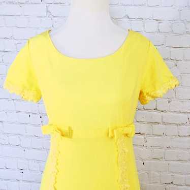 Vintage 60s Yellow Prom Dress Formal Dress Weddin… - image 1