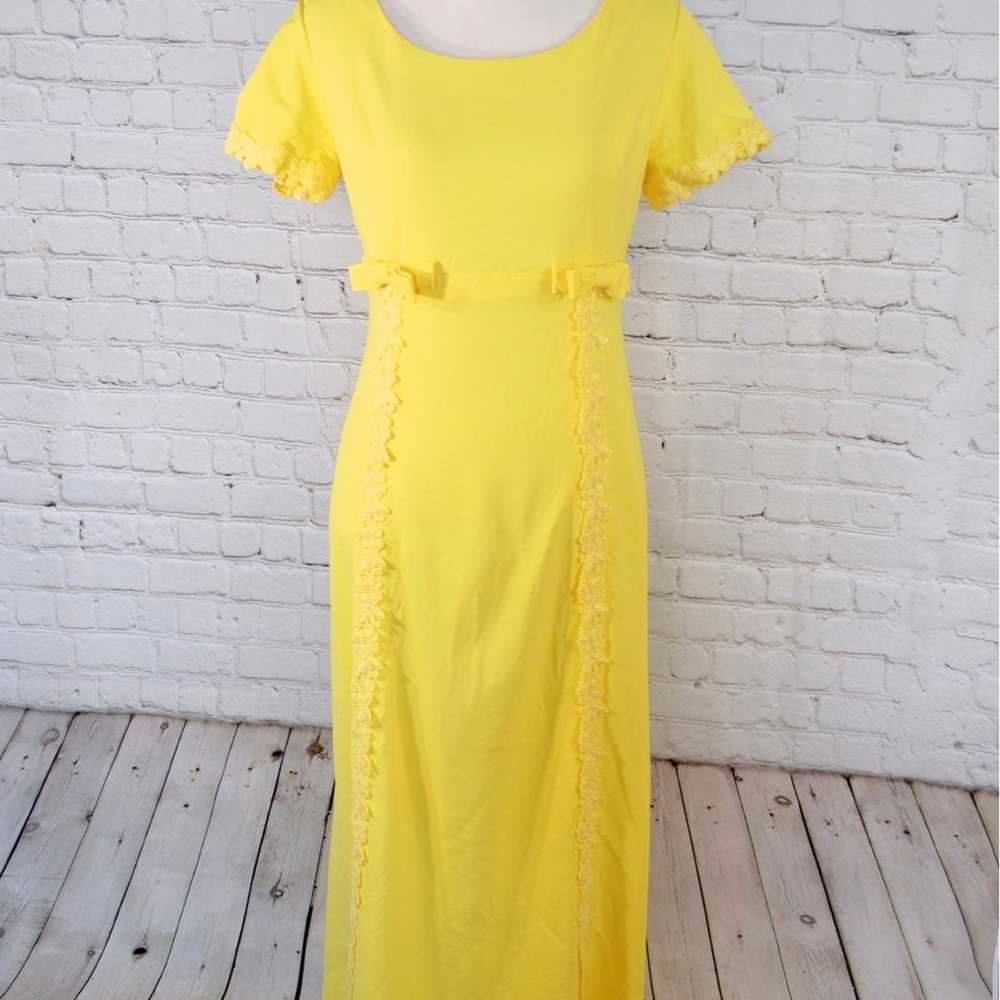 Vintage 60s Yellow Prom Dress Formal Dress Weddin… - image 2