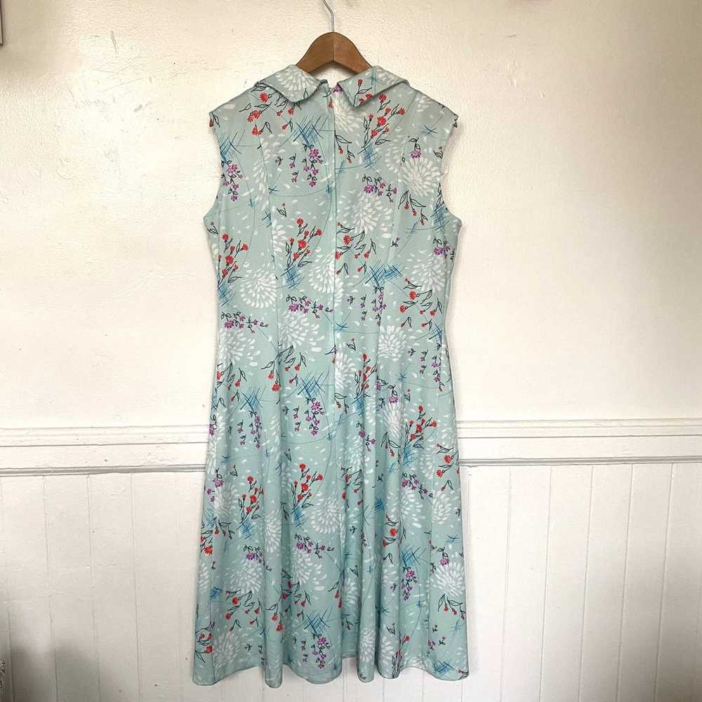 Vintage 1970s Blue Floral Pattern Dress - image 4