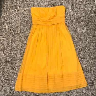 Yellow Silk Strapless J.Crew Dress