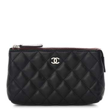 CHANEL Lambskin Quilted Small Pouch Black