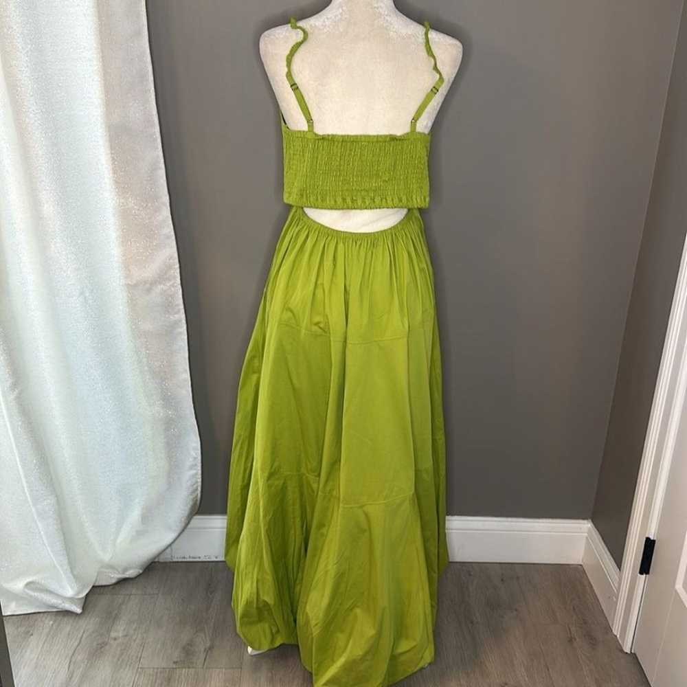 Anthropologie V-Neck Tiered Bubble-Hem green Dres… - image 10