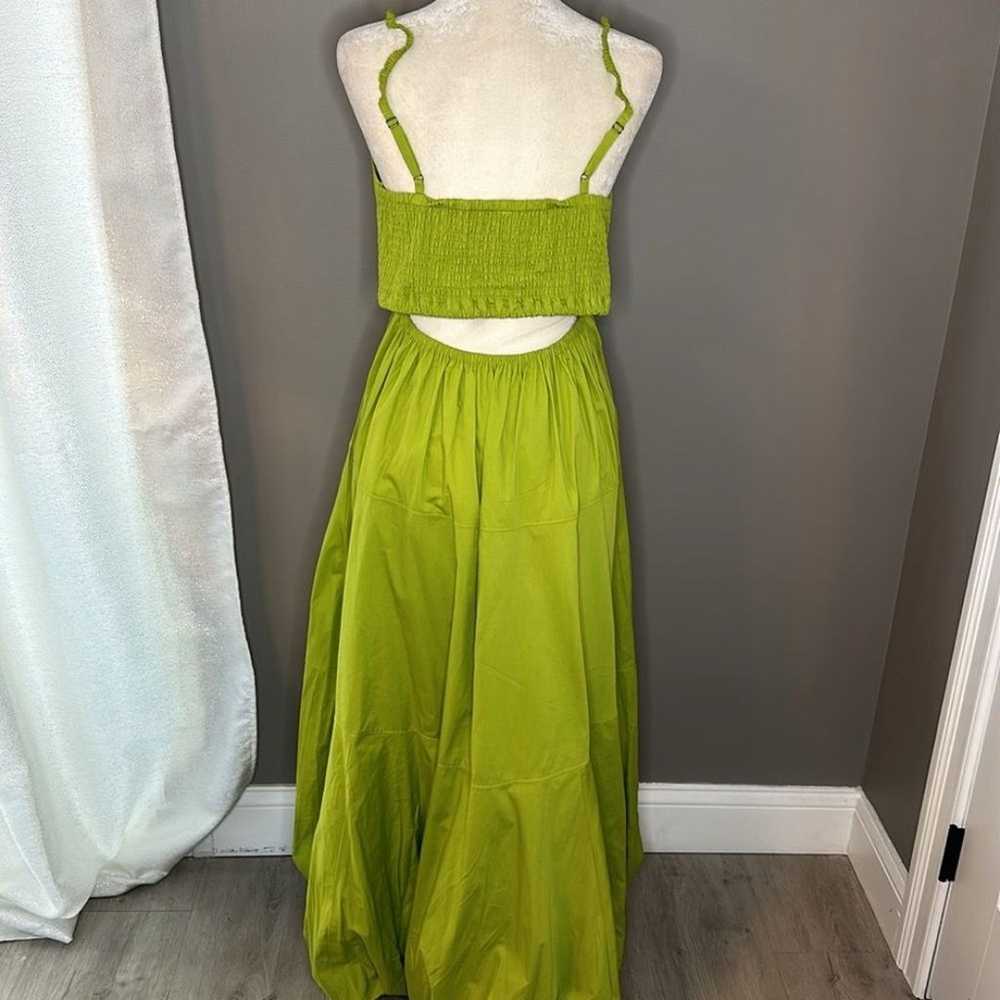 Anthropologie V-Neck Tiered Bubble-Hem green Dres… - image 12