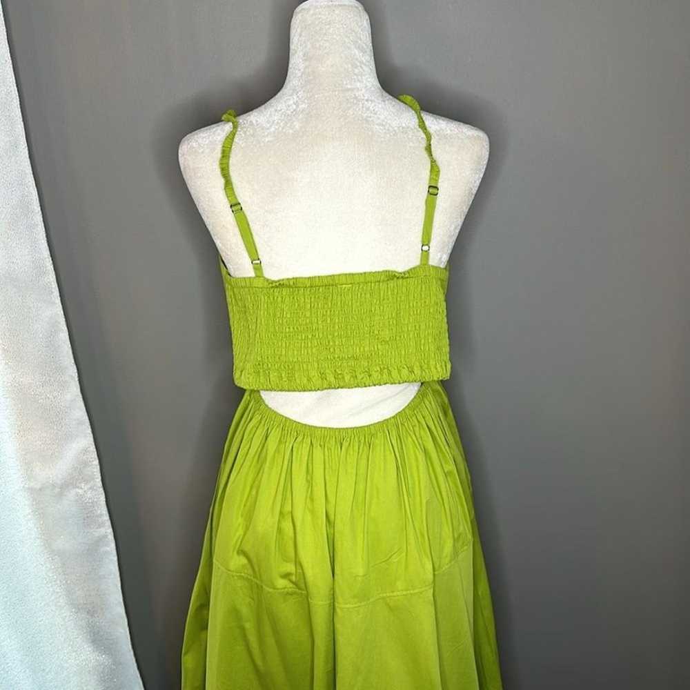 Anthropologie V-Neck Tiered Bubble-Hem green Dres… - image 7