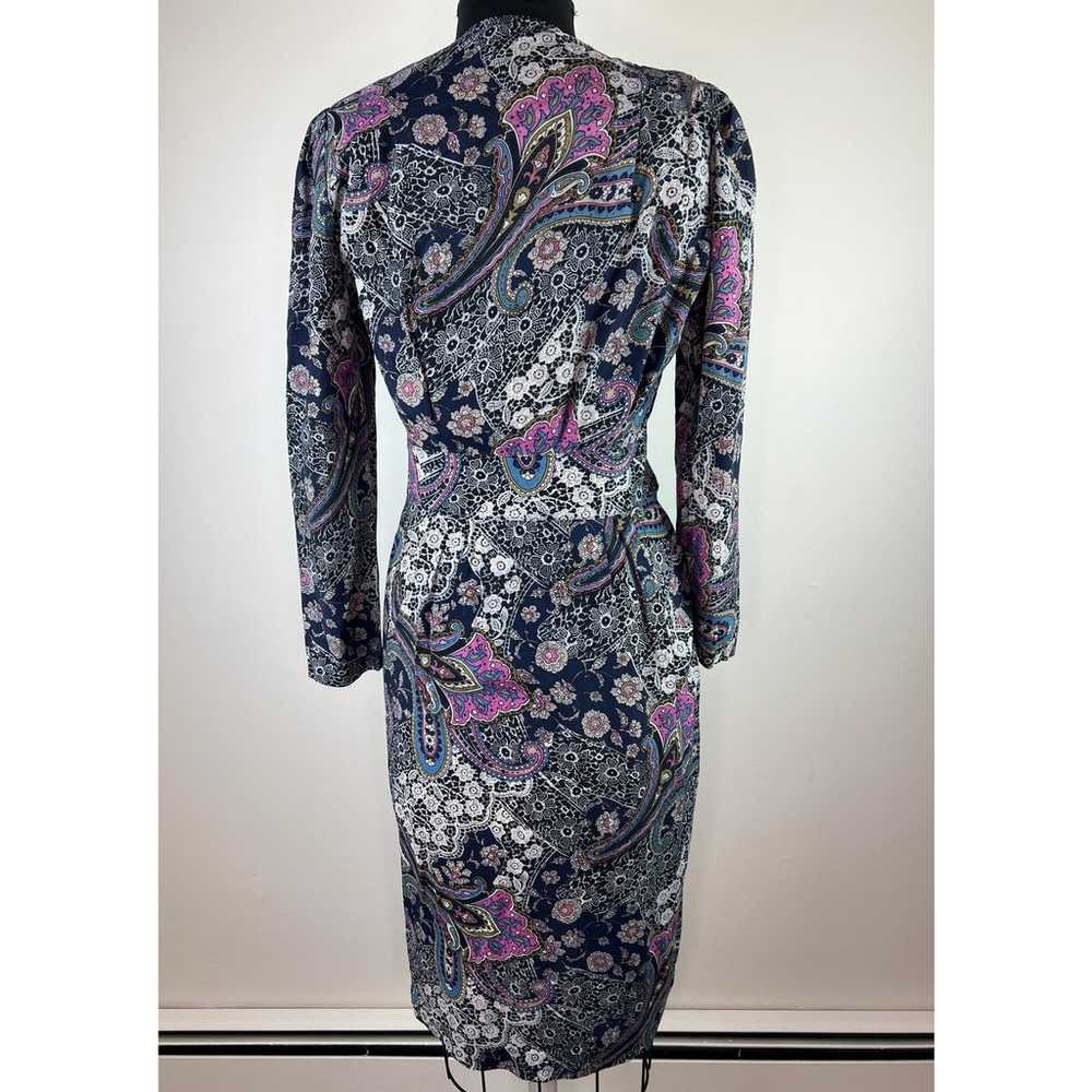 VINTAGE Success Dress Black Paisley Floral Print … - image 3