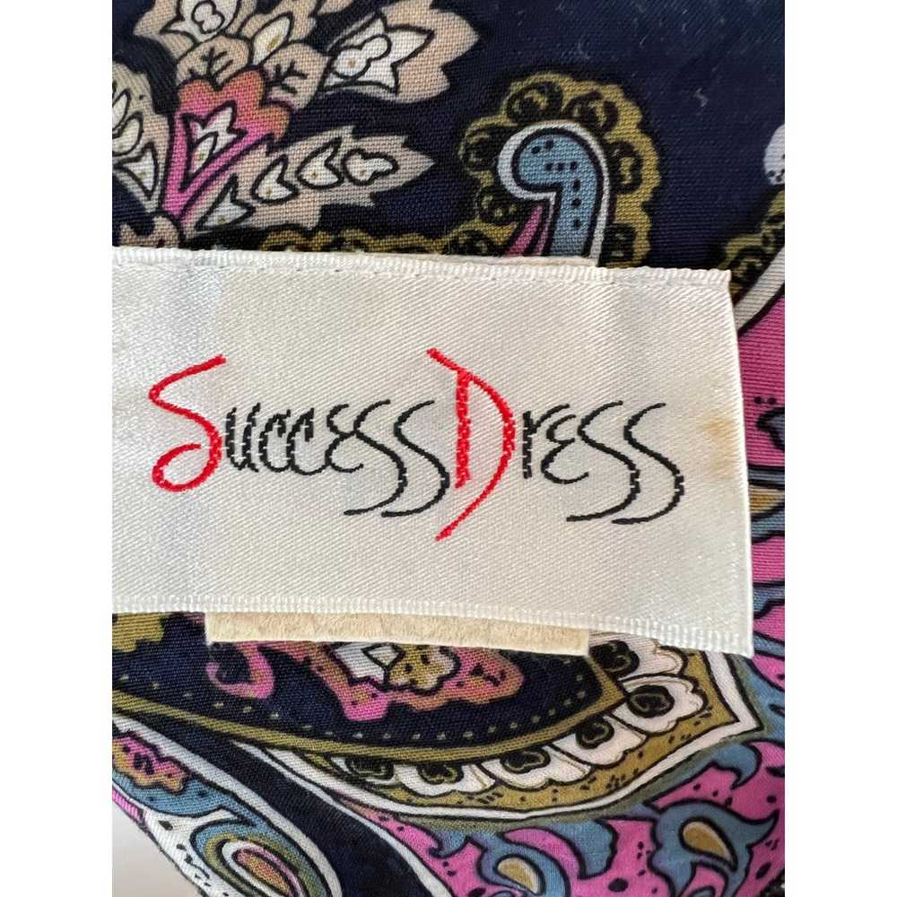 VINTAGE Success Dress Black Paisley Floral Print … - image 4