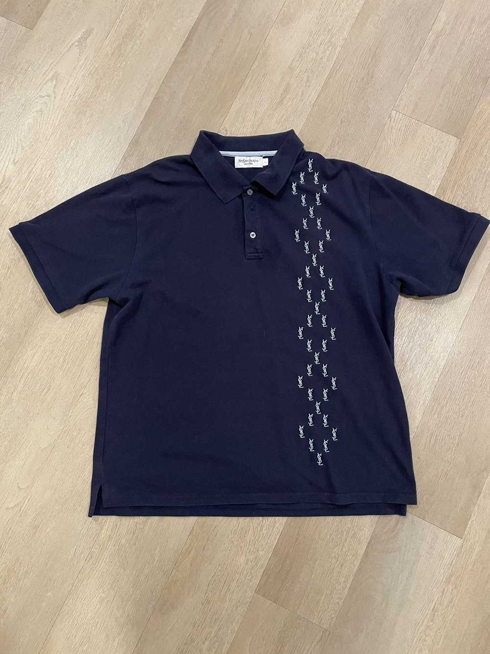Yves Saint Laurent YSL button up polo shirt size large
