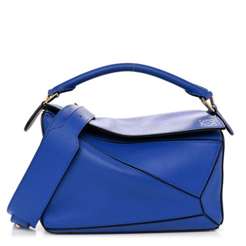 LOEWE Calfskin Small Puzzle Bag Electric Blue - image 1