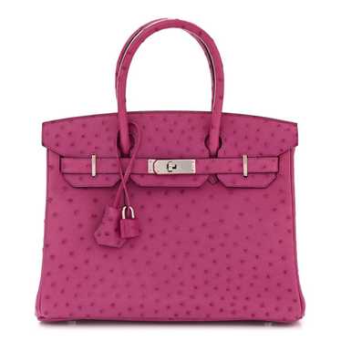 HERMES Ostrich Birkin 30 Rose Pourpre