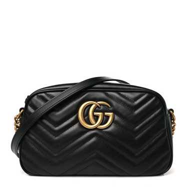 GUCCI Calfskin Matelasse Small GG Marmont Chain Sh