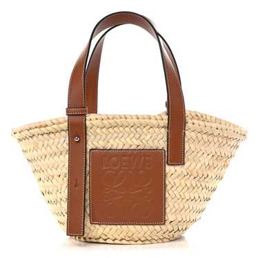 LOEWE Raffia Small Basket Tote Bag Natural Tan