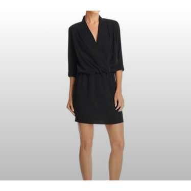 AMANDA UPRICHARD Venus Wrap Silk Mini Dress Black… - image 1