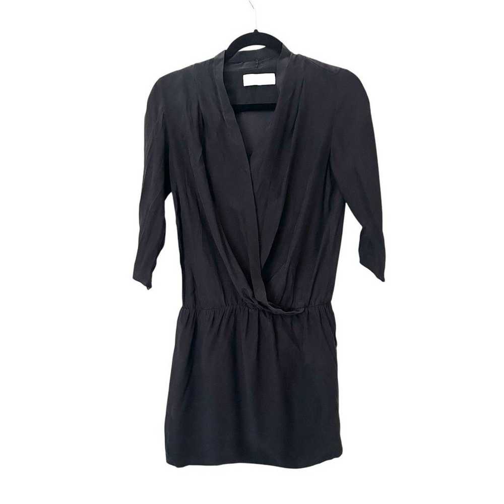 AMANDA UPRICHARD Venus Wrap Silk Mini Dress Black… - image 3