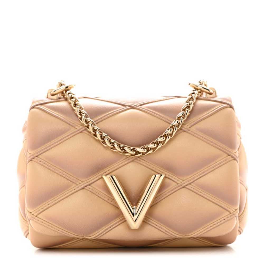 LOUIS VUITTON Lambskin Malletage Pico GO-14 Beige… - image 1