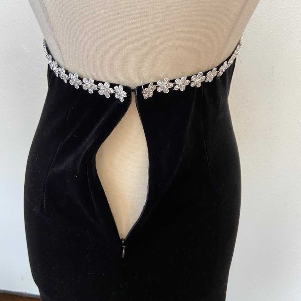 Vintage 90s Full Velvet Full Length Backless Flow… - image 5