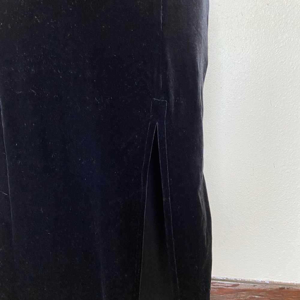 Vintage 90s Full Velvet Full Length Backless Flow… - image 9