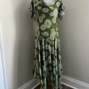 Vintage Robbie Bee Boho Green Floral dress size 6 - image 1