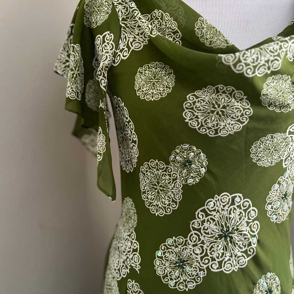 Vintage Robbie Bee Boho Green Floral dress size 6 - image 6