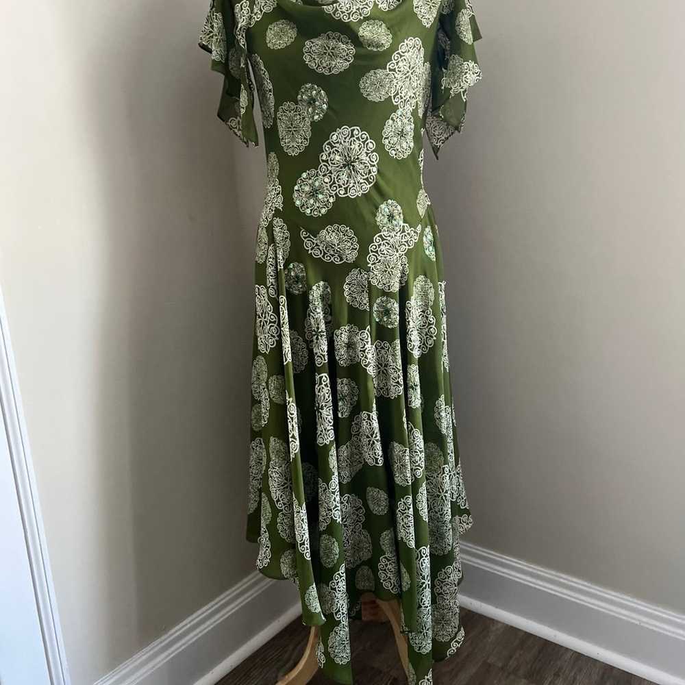 Vintage Robbie Bee Boho Green Floral dress size 6 - image 7