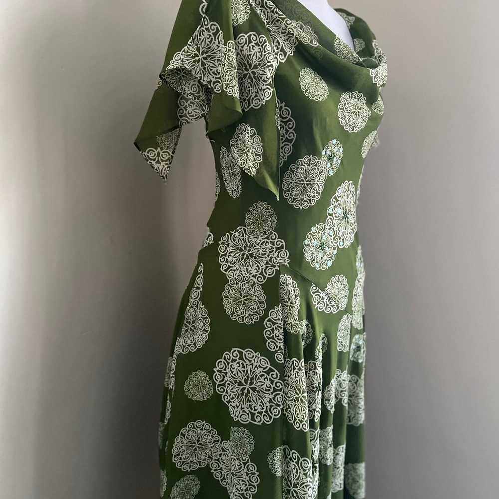 Vintage Robbie Bee Boho Green Floral dress size 6 - image 9