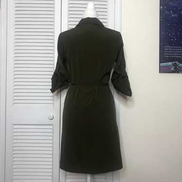 Vintage Olive Green Shirt Dress