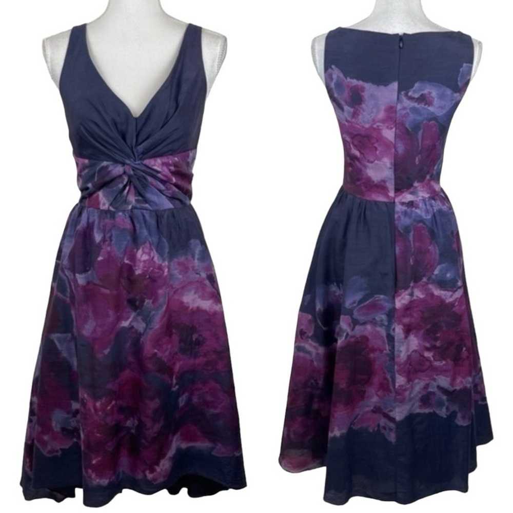 Lela Rose Cotton Silk Blend Watercolor Floral Pri… - image 2