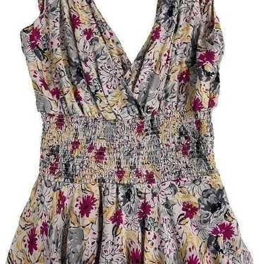 Parker Floral Cinched Waist Dress Size M - image 1