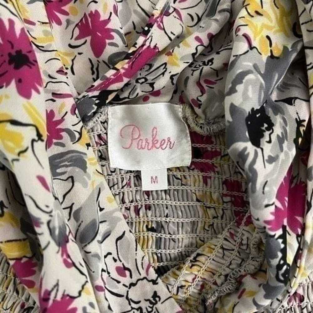 Parker Floral Cinched Waist Dress Size M - image 5