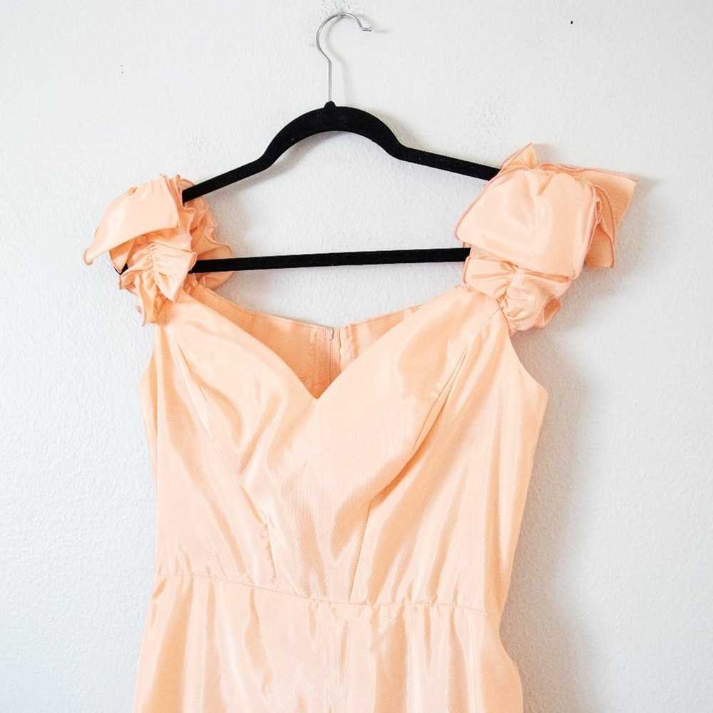 Vintage Priscilla of Boston Ruffle Shoulder Peach… - image 2