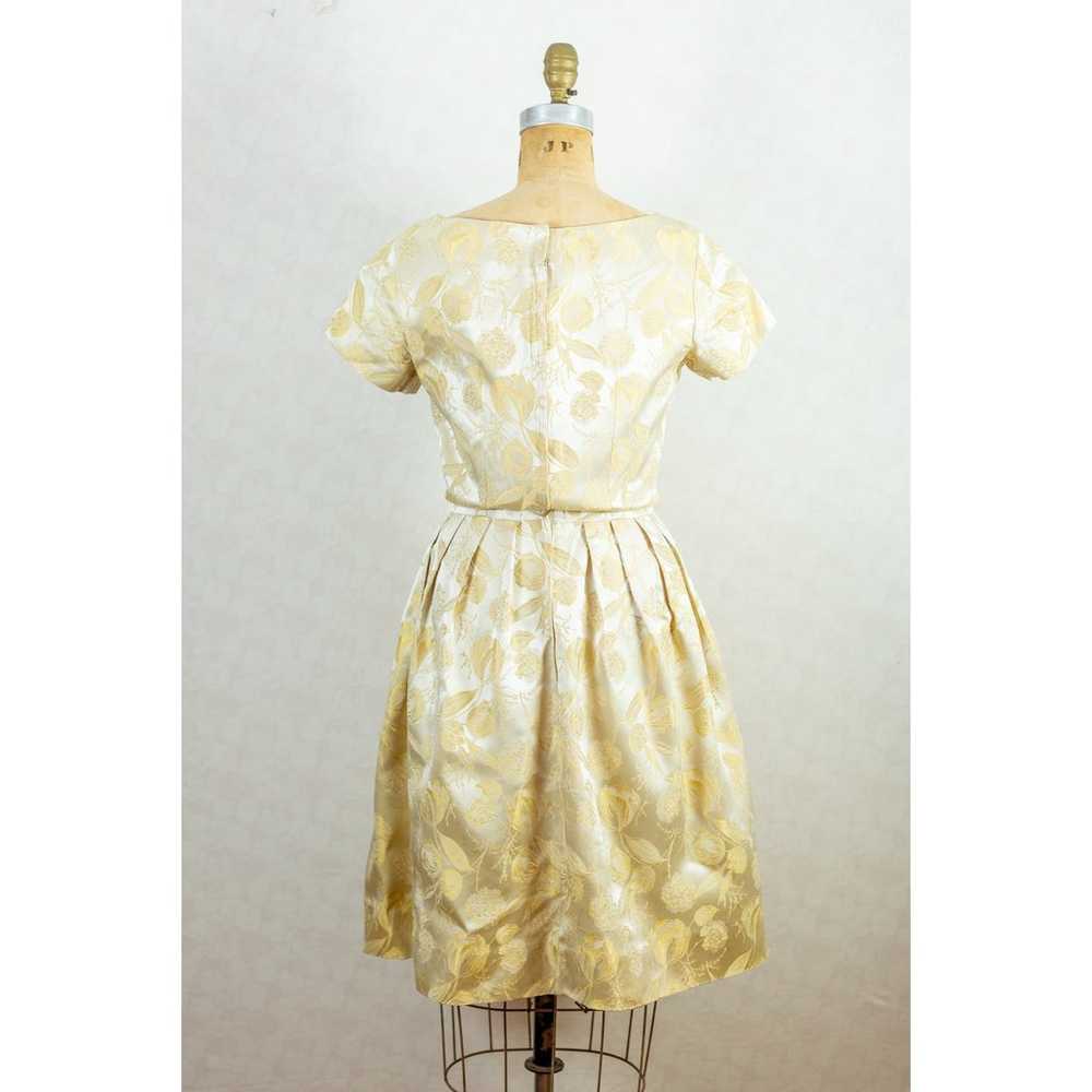 Vintage 60s Gold Champagne Silk Brocade Floral Co… - image 10