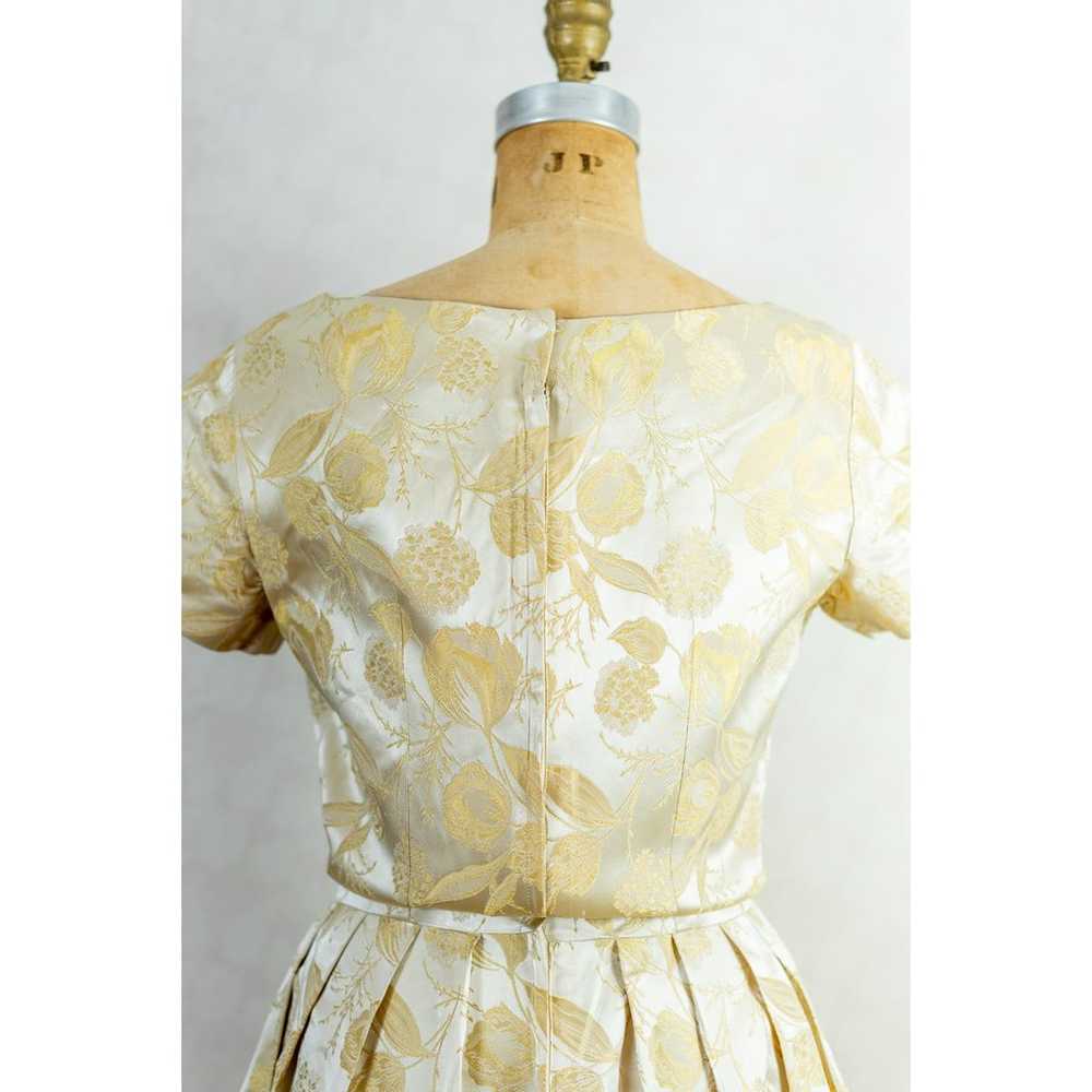 Vintage 60s Gold Champagne Silk Brocade Floral Co… - image 11