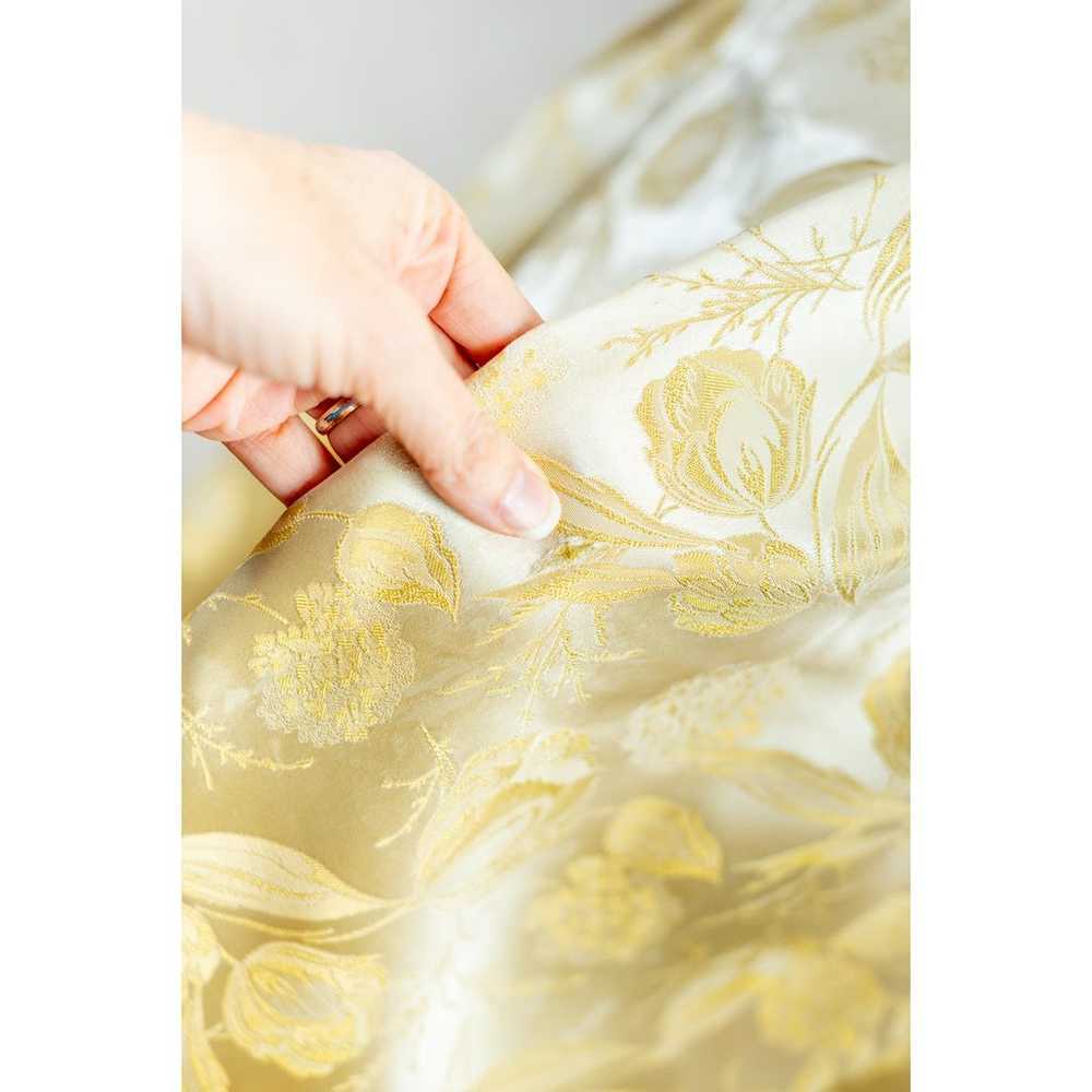 Vintage 60s Gold Champagne Silk Brocade Floral Co… - image 9