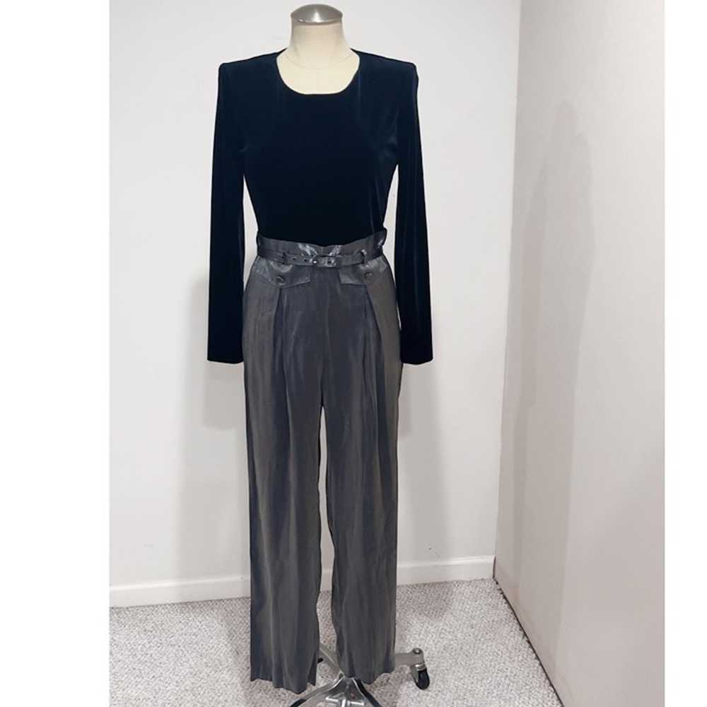 D.J. Summers Vintage 80s Black & Metallic Silver … - image 1