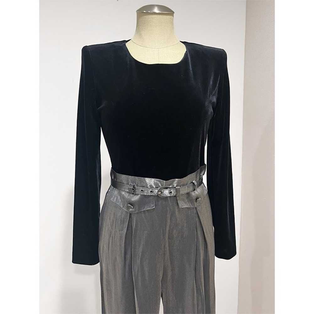 D.J. Summers Vintage 80s Black & Metallic Silver … - image 4